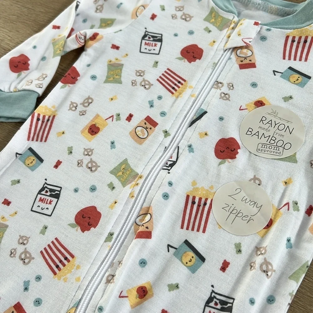 Milkberry Baby Boy Bamboo Footie Snacks 0-3 6-9 months